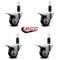 Service Caster 3'' Black Poly Swivel 1-1/4'' Expanding Stem Caster Set Total Lock Brake, 4PK SCC-EXTTL20S314-PPUB-BLK-114-4 - alternate 2